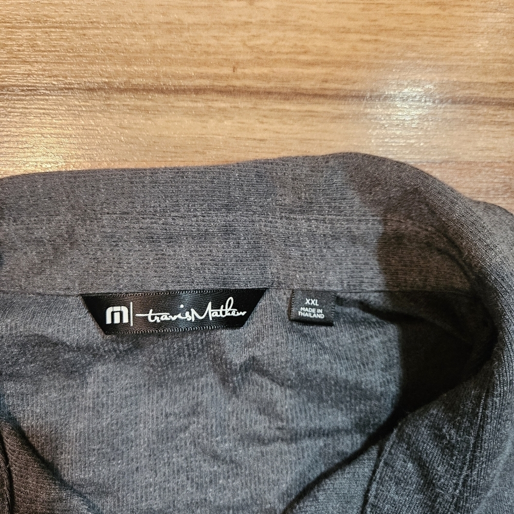 Travis Mathew Button-Down Shirt Gray Mens XXL Long Sleeve - Picture 3 of 11